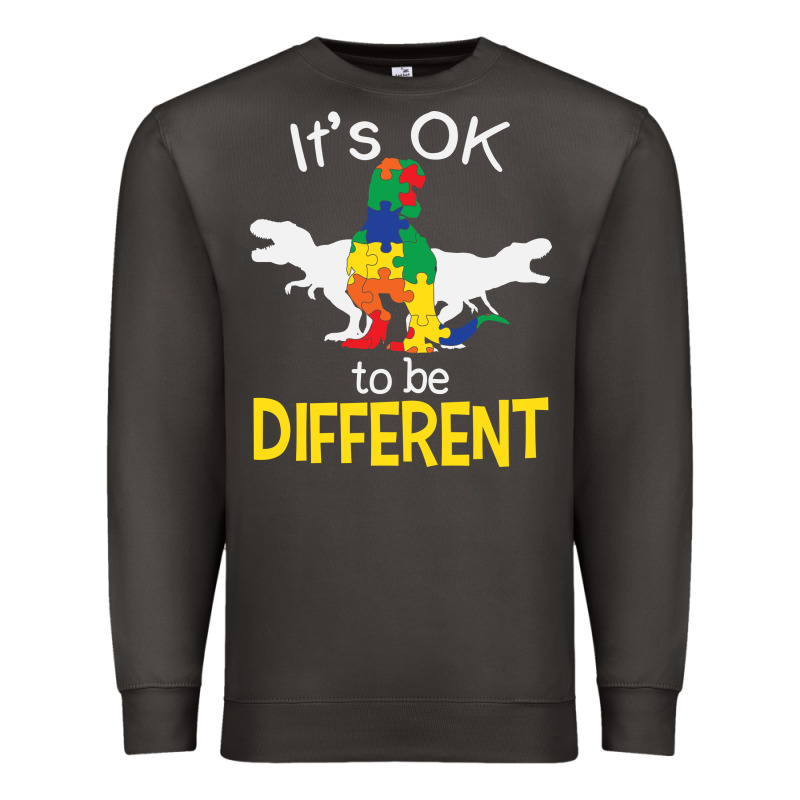 It’s Ok To Be Different Autism Dinosaur Premium Sweatshirt by linhVisuals | Teevron