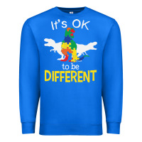 True Royal it’s ok to be different autism dinosaur Premium Sweatshirt - linhVisuals