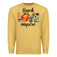 Antique Gold teach love inspıre Premium Sweatshirt - JahusDesignShop