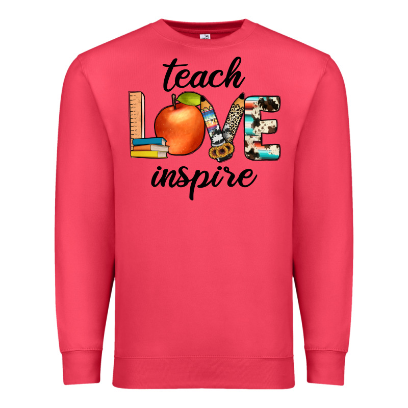 Teach Love Inspıre Premium Sweatshirt by JahusDesignShop | Teevron