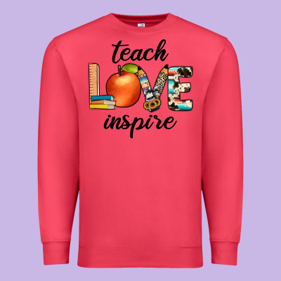Teach Love Inspıre Premium Sweatshirt Designed By Jahusdesignshop