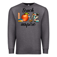 Charcoal Heather teach love inspıre Premium Sweatshirt - JahusDesignShop