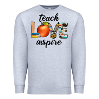 Heather Grey teach love inspıre Premium Sweatshirt - JahusDesignShop