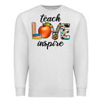 Oatmeal Heather teach love inspıre Premium Sweatshirt - JahusDesignShop