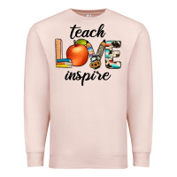 Pale Pink teach love inspıre Premium Sweatshirt - JahusDesignShop