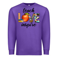 Purple teach love inspıre Premium Sweatshirt - JahusDesignShop