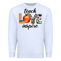 White teach love inspıre Premium Sweatshirt - JahusDesignShop