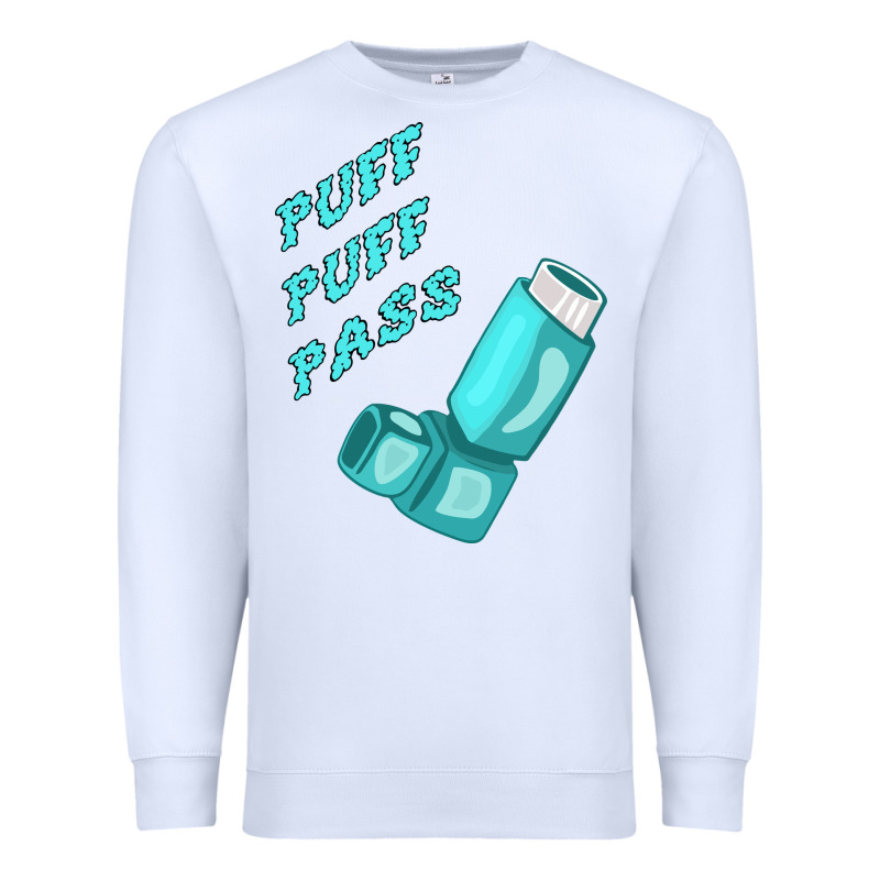 Puff Puff Pass Inhaler Premium Sweatshirt by linhVisuals | Teevron