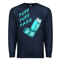 Navy puff puff pass inhaler Premium Sweatshirt - linhVisuals