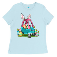 Baby Blue Easter toddler car Ladies Tee - OliviaCreatesArt