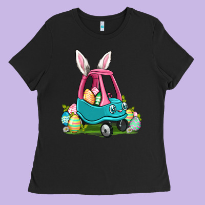 Easter Toddler Car Ladies Tee Designed By Oliviacreatesart
