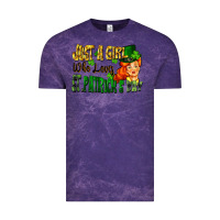 Cloud Purple Just a girl who loves St. Patrick's Day Vintage Tee - FaDigitalArtStudio