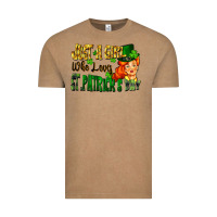 Vintage Coffee Just a girl who loves St. Patrick's Day Vintage Tee - FaDigitalArtStudio