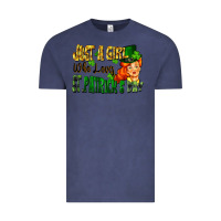 Vintage Denim Just a girl who loves St. Patrick's Day Vintage Tee - FaDigitalArtStudio