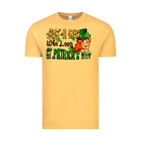 Vintage Mustard Just a girl who loves St. Patrick's Day Vintage Tee - FaDigitalArtStudio