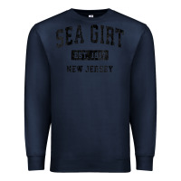 Navy womens sea girt new jersey nj vintage sports design black design v nec Premium Sweatshirt - linhVisuals