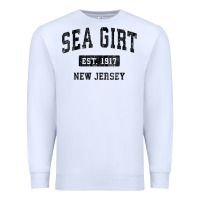 White womens sea girt new jersey nj vintage sports design black design v nec Premium Sweatshirt - linhVisuals