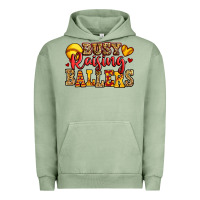 Pigment Oil Green busy raising ballers softball Urban Hoodie - Jasminsmagicworld