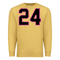 Antique Gold number 24 sports jersey athlete fan pink black lucky number t shirt Premium Sweatshirt - linhVisuals