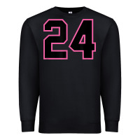Black number 24 sports jersey athlete fan pink black lucky number t shirt Premium Sweatshirt - linhVisuals