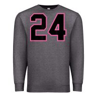 Charcoal Heather number 24 sports jersey athlete fan pink black lucky number t shirt Premium Sweatshirt - linhVisuals