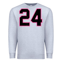 Heather Grey number 24 sports jersey athlete fan pink black lucky number t shirt Premium Sweatshirt - linhVisuals