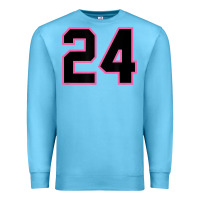 Ocean Blue number 24 sports jersey athlete fan pink black lucky number t shirt Premium Sweatshirt - linhVisuals