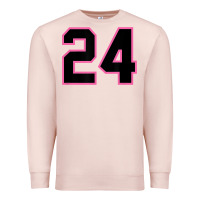 Pale Pink number 24 sports jersey athlete fan pink black lucky number t shirt Premium Sweatshirt - linhVisuals