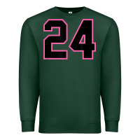Sports Green number 24 sports jersey athlete fan pink black lucky number t shirt Premium Sweatshirt - linhVisuals