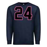 Navy number 24 sports jersey athlete fan pink black lucky number t shirt Premium Sweatshirt - linhVisuals