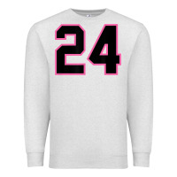 Oatmeal Heather number 24 sports jersey athlete fan pink black lucky number t shirt Premium Sweatshirt - linhVisuals