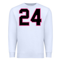 White number 24 sports jersey athlete fan pink black lucky number t shirt Premium Sweatshirt - linhVisuals