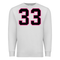 Dove Grey number 33 sports jersey athlete fan pink black lucky number t shirt Premium Sweatshirt - linhVisuals