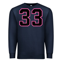 Navy number 33 sports jersey athlete fan pink black lucky number t shirt Premium Sweatshirt - linhVisuals