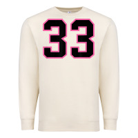 Sandshell number 33 sports jersey athlete fan pink black lucky number t shirt Premium Sweatshirt - linhVisuals