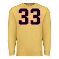 Antique Gold number 33 sports jersey athlete fan pink black lucky number t shirt Premium Sweatshirt - linhVisuals