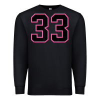 Black number 33 sports jersey athlete fan pink black lucky number t shirt Premium Sweatshirt - linhVisuals