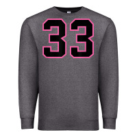 Charcoal Heather number 33 sports jersey athlete fan pink black lucky number t shirt Premium Sweatshirt - linhVisuals