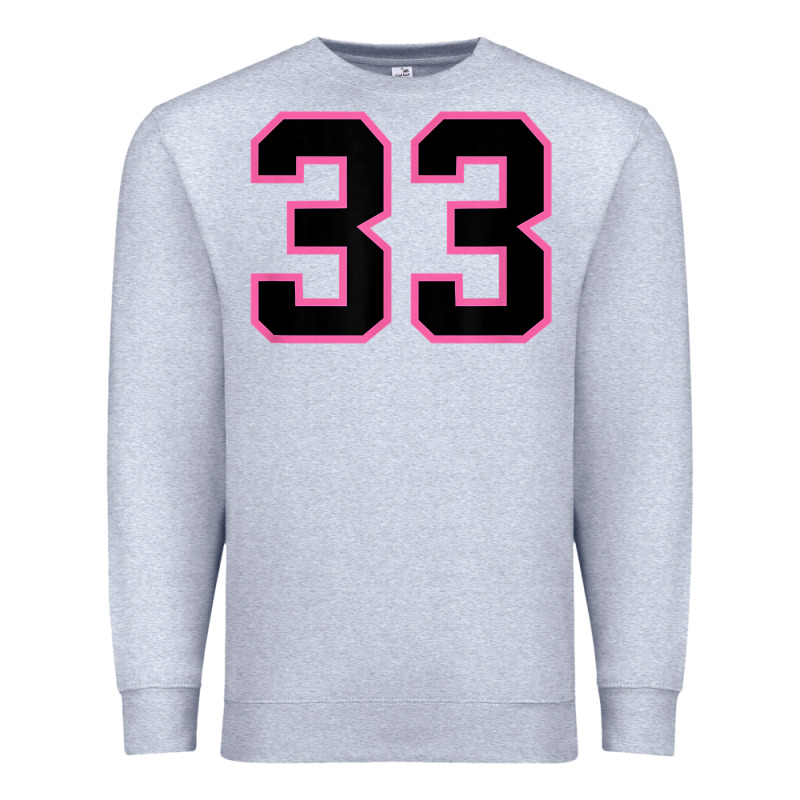 Number 33 Sports Jersey Athlete Fan Pink Black Lucky Number T Shirt Premium Sweatshirt by linhVisuals | Teevron