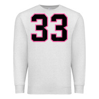 Oatmeal Heather number 33 sports jersey athlete fan pink black lucky number t shirt Premium Sweatshirt - linhVisuals