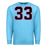Ocean Blue number 33 sports jersey athlete fan pink black lucky number t shirt Premium Sweatshirt - linhVisuals