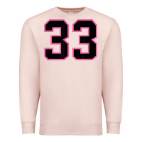 Pale Pink number 33 sports jersey athlete fan pink black lucky number t shirt Premium Sweatshirt - linhVisuals