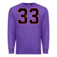Purple number 33 sports jersey athlete fan pink black lucky number t shirt Premium Sweatshirt - linhVisuals