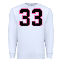 White number 33 sports jersey athlete fan pink black lucky number t shirt Premium Sweatshirt - linhVisuals