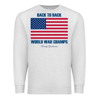 Oatmeal Heather newback to back world war champs back Premium Sweatshirt - linhVisuals