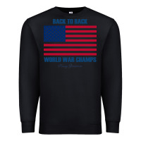 Black newback to back world war champs back Premium Sweatshirt - linhVisuals
