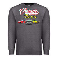 Charcoal Heather vintage classic oldies cars Premium Sweatshirt - linhVisuals