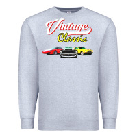 Heather Grey vintage classic oldies cars Premium Sweatshirt - linhVisuals