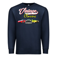 Navy vintage classic oldies cars Premium Sweatshirt - linhVisuals