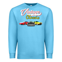 Ocean Blue vintage classic oldies cars Premium Sweatshirt - linhVisuals